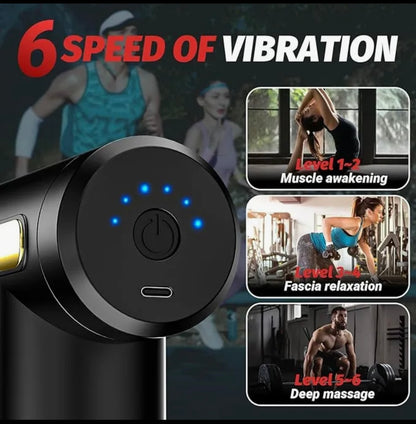 Massage Gun Rechargeable Percussion Muscle Massager with 4 Massage Heads