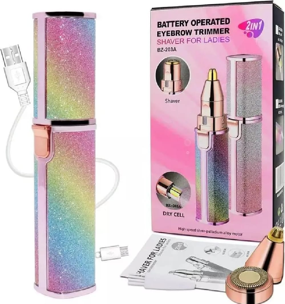 2 in 1 Rechargeable Eyebrow Trimmer & Facial Hair Remover for Women