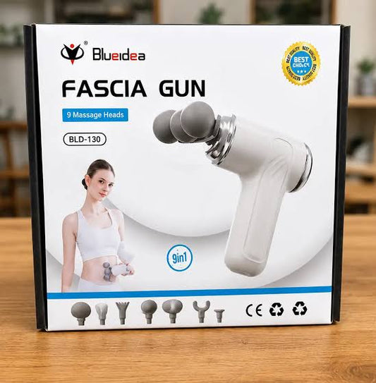 Blueidea BLD-130 Fascia Massage Gun – Deep Tissue Percussion Massager, 9 Massage Heads, 5 Speed Levels