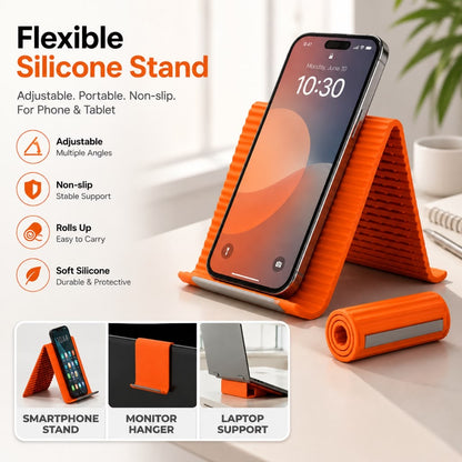 Portable Foldable Silicone Phone Holder Bendable Freely into Any Shape Multi-Angle Adjustable Stand for Mobile Phone