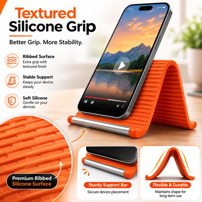 Portable Foldable Silicone Phone Holder Bendable Freely into Any Shape Multi-Angle Adjustable Stand for Mobile Phone