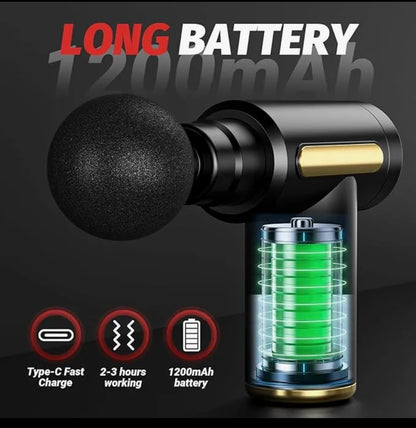 Massage Gun Rechargeable Percussion Muscle Massager with 4 Massage Heads