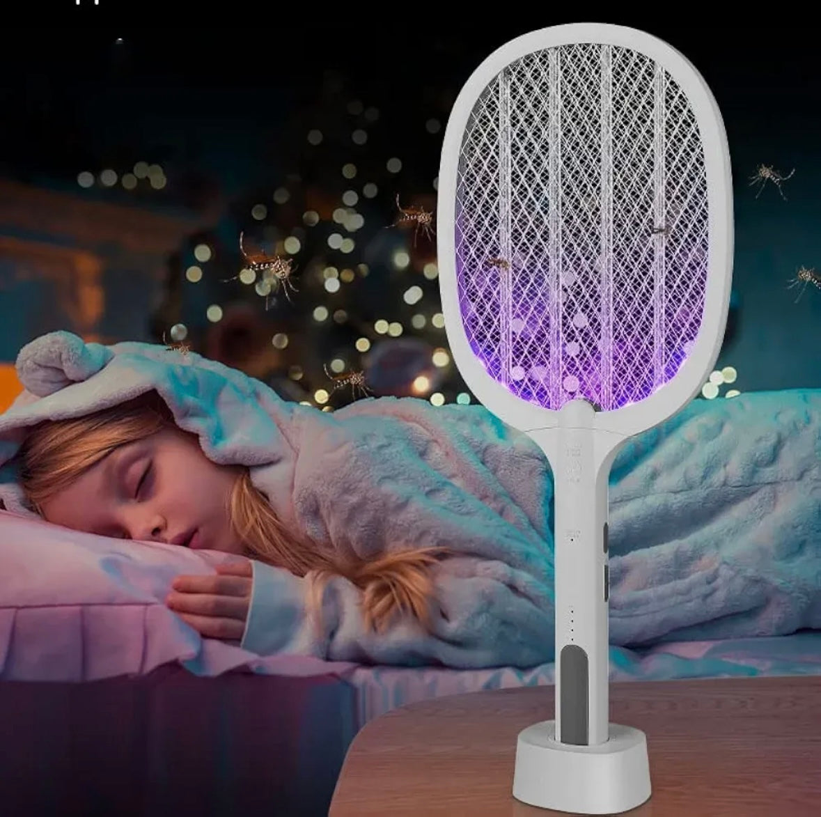 Mosquito Killer Racquet Lamp Pocket Size Mosquito Killer Lamp Night Bulb Mosquito Catcher