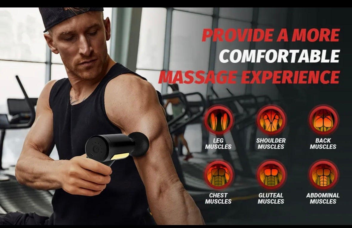 Massage Gun Rechargeable Percussion Muscle Massager with 4 Massage Heads